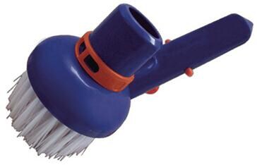 Poolcare Eckbürste für Poolreinigung, mit Vakuumring, Kunststoff, blau/rot