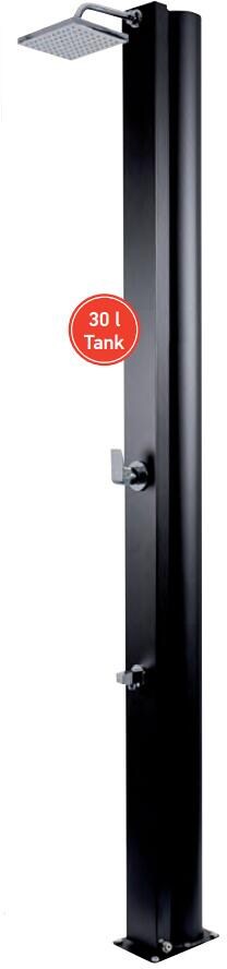 CRM Watermixer Black Solardusche, Kalt- und Warmwasserdusche, 30 Liter, Anschluss ½", schwarz