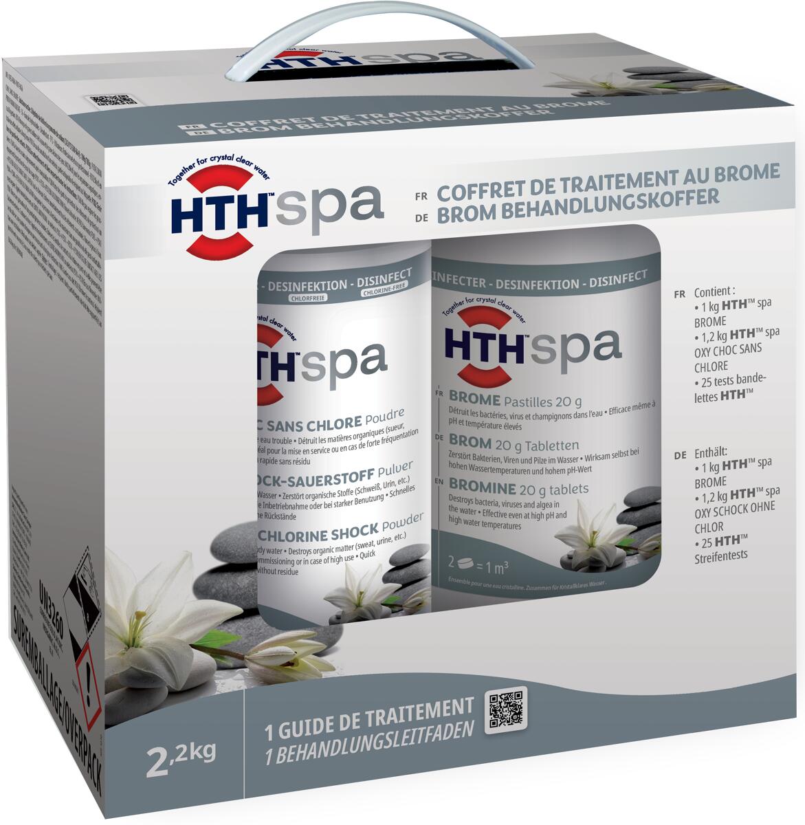hth Spa Kit Brom Wasserpflegeset Aktivsauerstoff/Brom, 2-teilig, 2,2kg