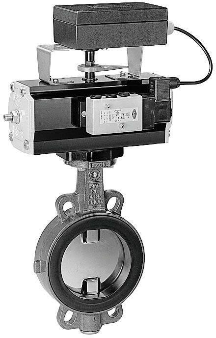 Ebro Absperrklappe mit PN-Antrieb EB5.1SYD, doppelwirkend, Ø 160mm, PVC