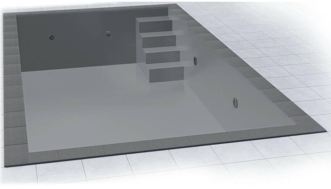 Poolfolie Grandliner Premium für Rechteckbecken mit Ecktreppenausbildung Variofit 58cm rechts, 600x300x150cm, anthrazit