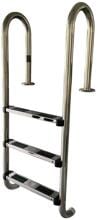 Trend Pool Einbauleiter Poolleiter, eng, 3-stufig, Edelstahl V2A poliert, inkl. Flanschmontagesatz