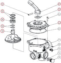 Peraqua Ventiloberteil komplett für Rückspülventil V6 SM 1 1/2"