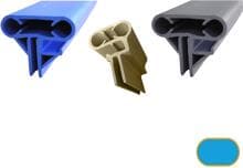 BWT Kombi-Handlauf für Keilbiese/Überhangfolie, Profilschienen-Set Oval-Pool, PVC, blau/grau/sand