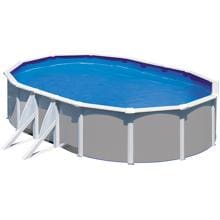 BWT myPool Feeling Stahlwand-Pool, oval, Sandfilter, Wasserpflegeset, grau