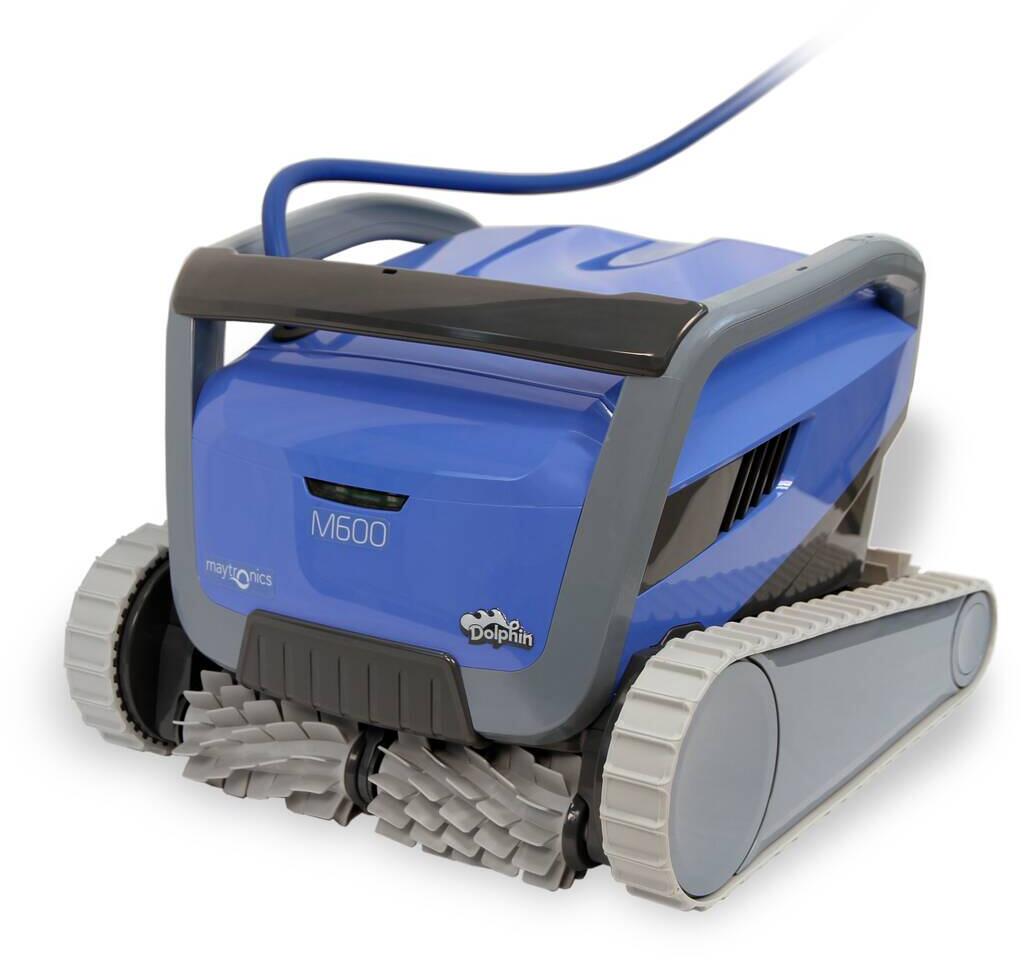 Maytronics Dolphin Active Ultimate M600 Pool-Roboter Bodensauger Poolreinigung, Caddy, App-Steuerung