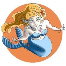 Poolbodenmotiv, Poolaufkleber Illustration B79, Meerjungfrau