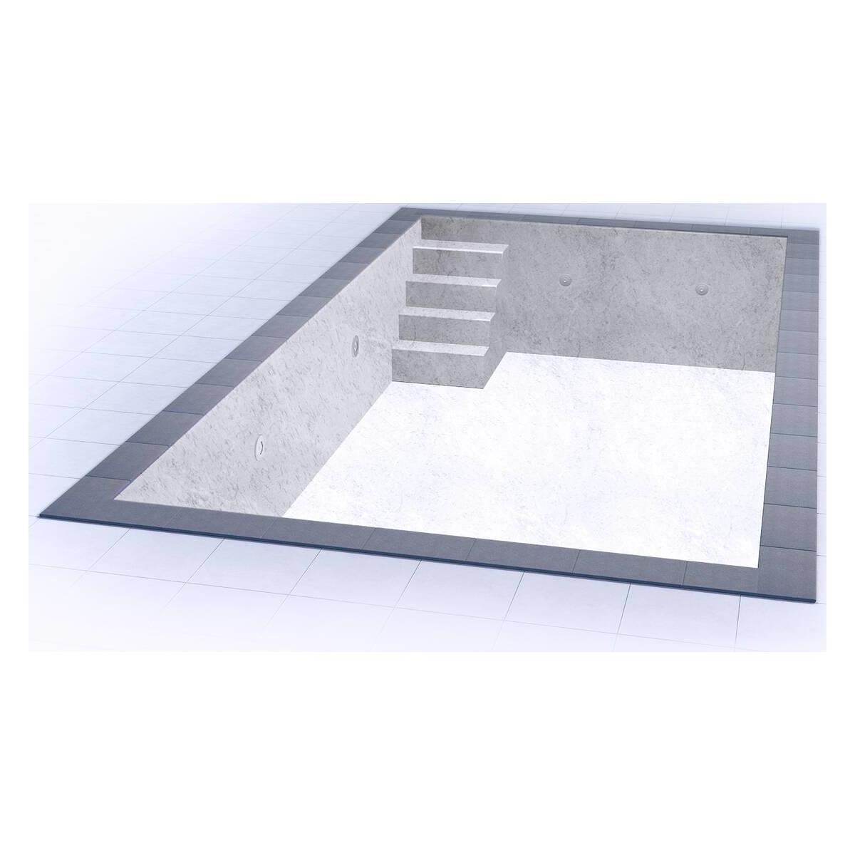 Poolfolie Grandliner Celsius für Rechteckbecken mit Ecktreppenausbildung Variofit 78cm links, 700x350x150cm, marmor