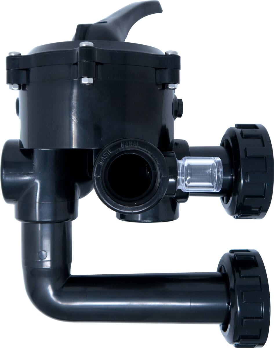 Midas Classic Line 6-Wege-Side-Mount-Ventil Set, inkl. Verrohrung, Anschluss 2", schwarz