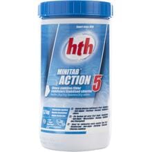 hth Minitab 20g Action 5 Chlortabletten zur Wasseraufbereitung, stabilisiertes Chlor, 1,2kg