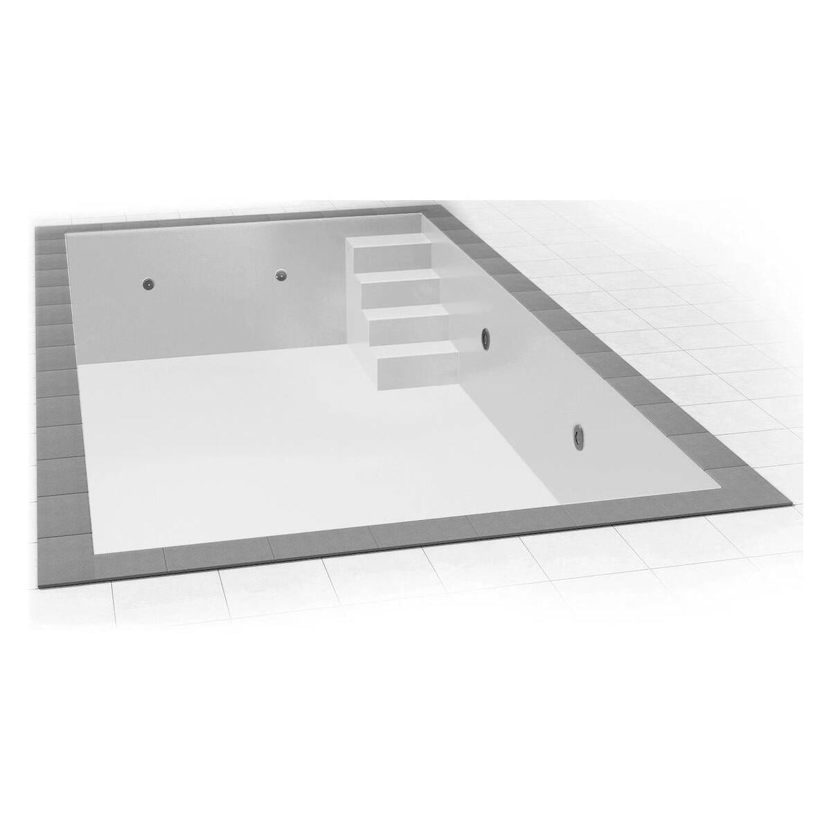 Poolfolie Grandliner Celsius für Rechteckbecken mit Ecktreppenausbildung Variofit 78cm rechts, 700x350x150cm, weiß