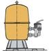 Sand-Filteranlage, geteilter Behälter Kit 400, 6-Wege-Seitenventil mit Pumpe Preva 50, 9m³/h, 230V, gelb