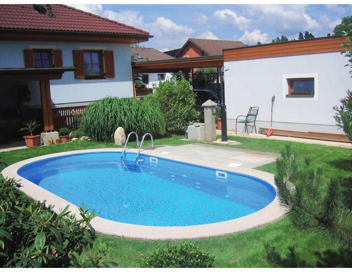 Trend Pool Tahiti Easy Change Stahlwand-Pool, 623x360x150cm, oval, Einhängebiese, weiß