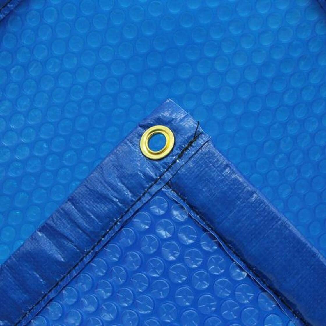 Solarabdeckplane, oval, 800x400cm, 400μ, mit Randverstärkung, blau