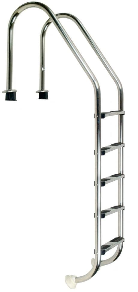 Einbauleiter Poolleiter mit Ankerhülsen, 5-stufig, Edelstahl AISI 304