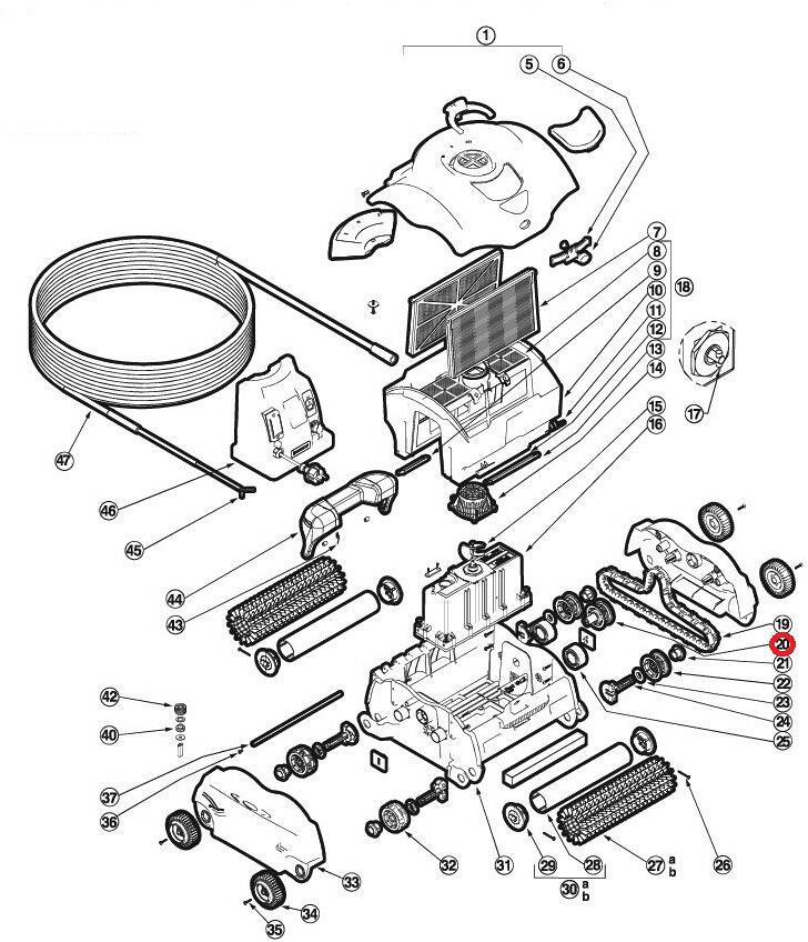 Hayward Antriebslager Poolroboter eVac Pro XL