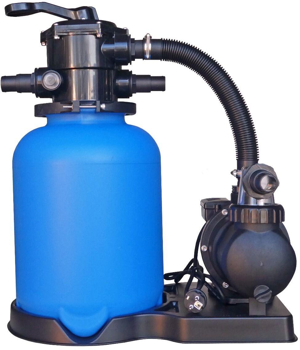 OKU 300100 Eco Sandfilteranlage mit SPS 75-1 Pumpe, 6m³/h bei 6m, Ø 300mm, 6-Wege-Ventil, 230V, blau