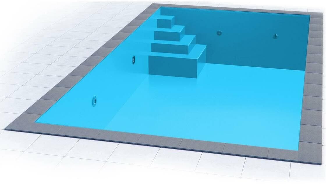 Poolfolie Grandliner Celsius für Rechteckbecken mit Ecktreppenausbildung Smart links, 800x400x150cm, französisch blau