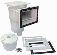 AstralPool Skimmer mit Standard-Saugöffnung, Weiß, komplett mit Dichtungen, Flansch und Schrauben