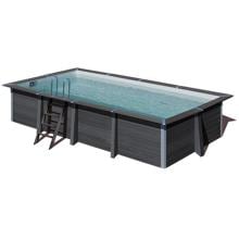 Gre Avantgarde WPC-Pool Set, 606x326x124cm, rechteckig, Sandfilteranlage, Beleuchtung, Treppe