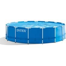 Intex Metall Frame Pool, rund, Kartuschenfilter, blau