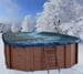 Interline Winterabdeckung Holzpool, oval, 460x285cm, ohne Netz, blau
