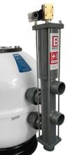 Midas MIDA.Carbon GFK Filterbehälter inkl. Besgo Stangenventil, Ø 500mm, cremeweiß