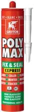 Griffon Poly Max Fix & Seal Montageklebstoff und Dichtmasse, Kartusche, weiß, 425g