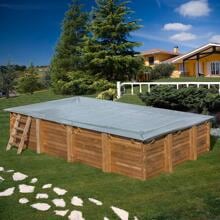 Gre Winterabdeckung Holzpool Mint, rechteckig, 1058x467cm, 580g/m², grau