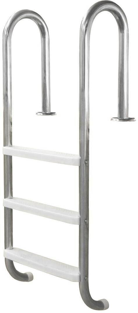 Trend Einbauleiter Poolleiter, eng, 3-stufig, Kunststoffstufen inkl. Flanschmontagesatz
