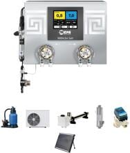 Midas Mida.Sin Salt Salzelektrolyse, pH und Chlorregulierung & Steuerung Filteranlage, Wärmepumpe, Solarheizung, Wärmetauscher, Elektroheizung, Rückspülung, 90m³