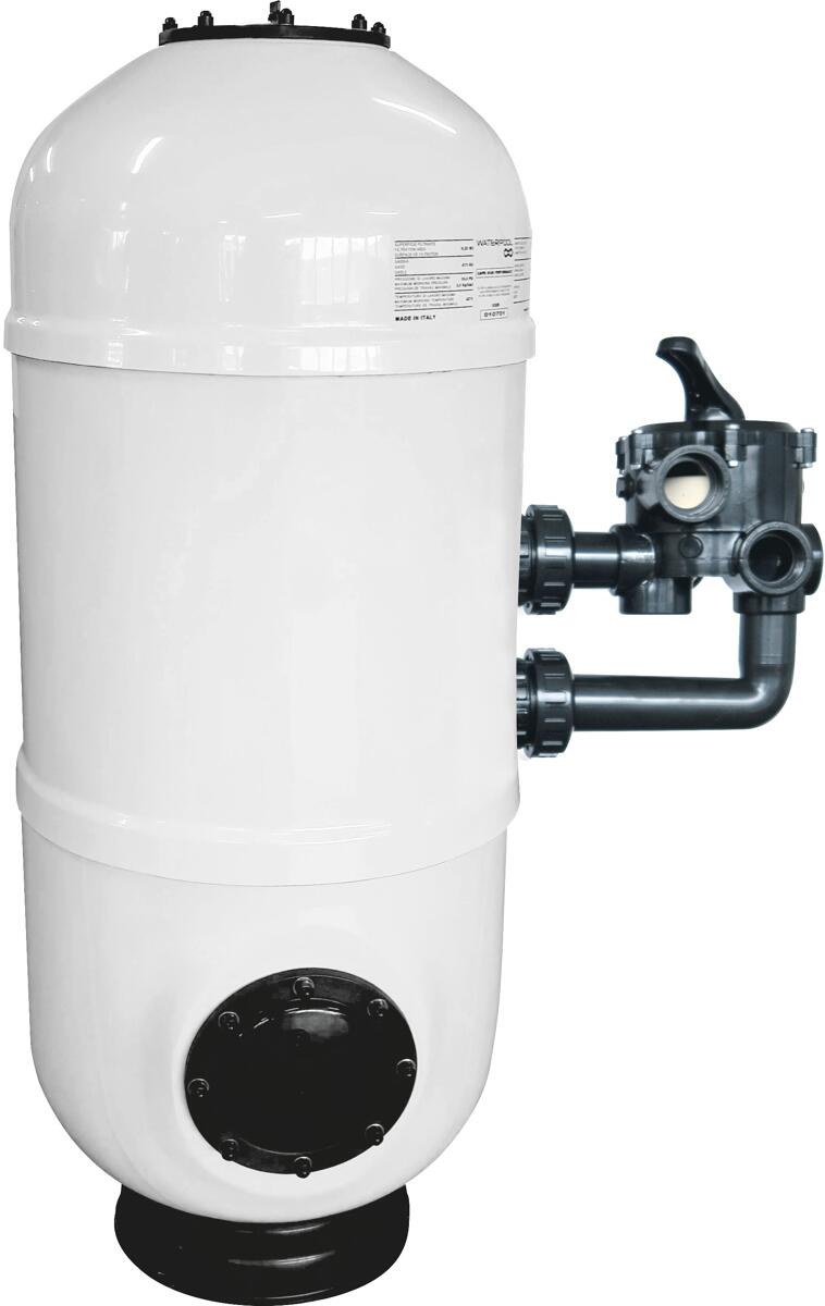 Well2wellness Filtro A Sabbia Mida.Carbon GFK 750mm Plus – 6 Vie Montato Lateralmente, Per Piscine Fino A 110 M³, Garanzia 5 Anni