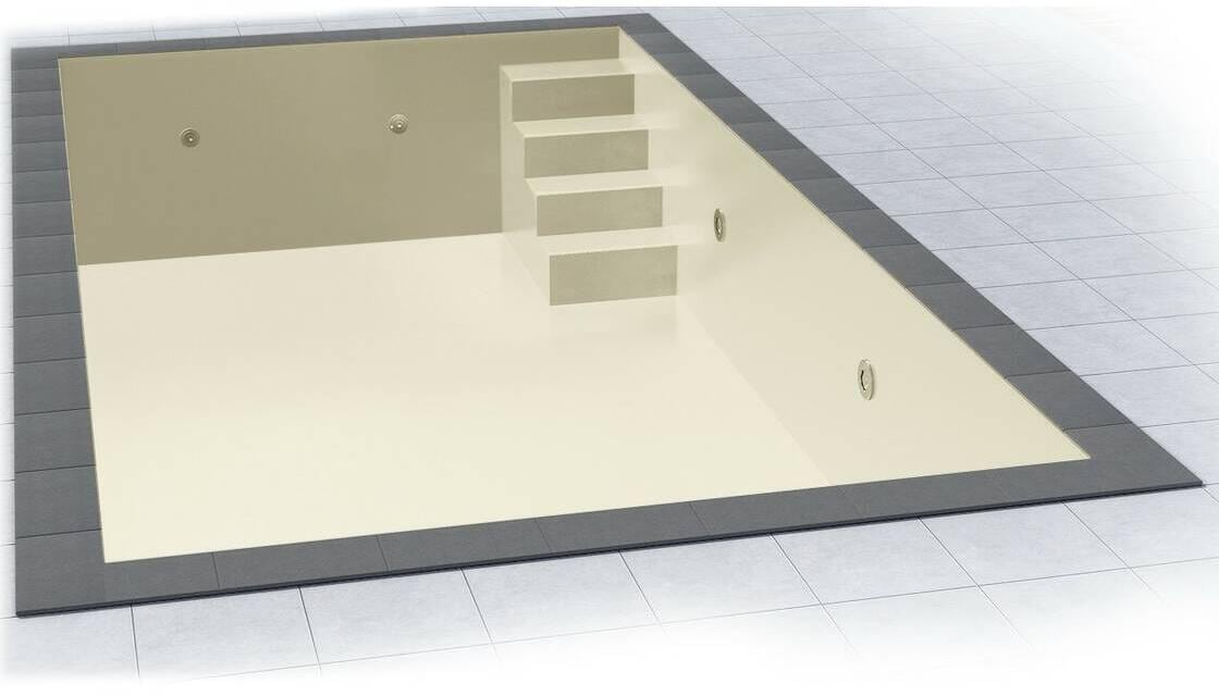 Poolfolie Grandliner Premium für Rechteckbecken mit Ecktreppenausbildung Variofit 78cm rechts, 800x400x150cm, sandfarben