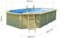 Trend Pool Holz-Pool, 610x400x124cm, achteckig, Langform, Sandfilter, blau