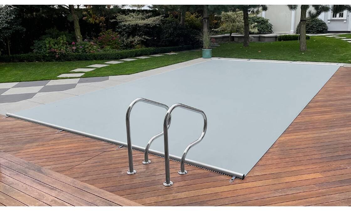 Trend Pool Extra Top Rollschutzabdeckung Sicherheitsabdeckung, rechteckig, 700x350cm, hellgrau