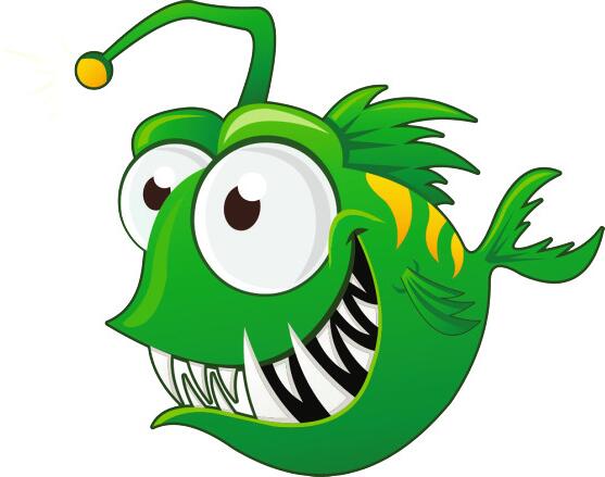 Poolaufkleber Dekosticker, Serie Comic, Lampenfisch, Größe L, 400mm, Standard