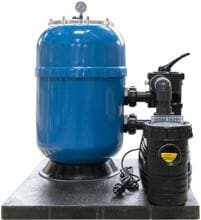 Oku Atlantica Sandfilteranlage mit Badu Top II Pumpe, 6-Wege-Ventil, 230V, blau