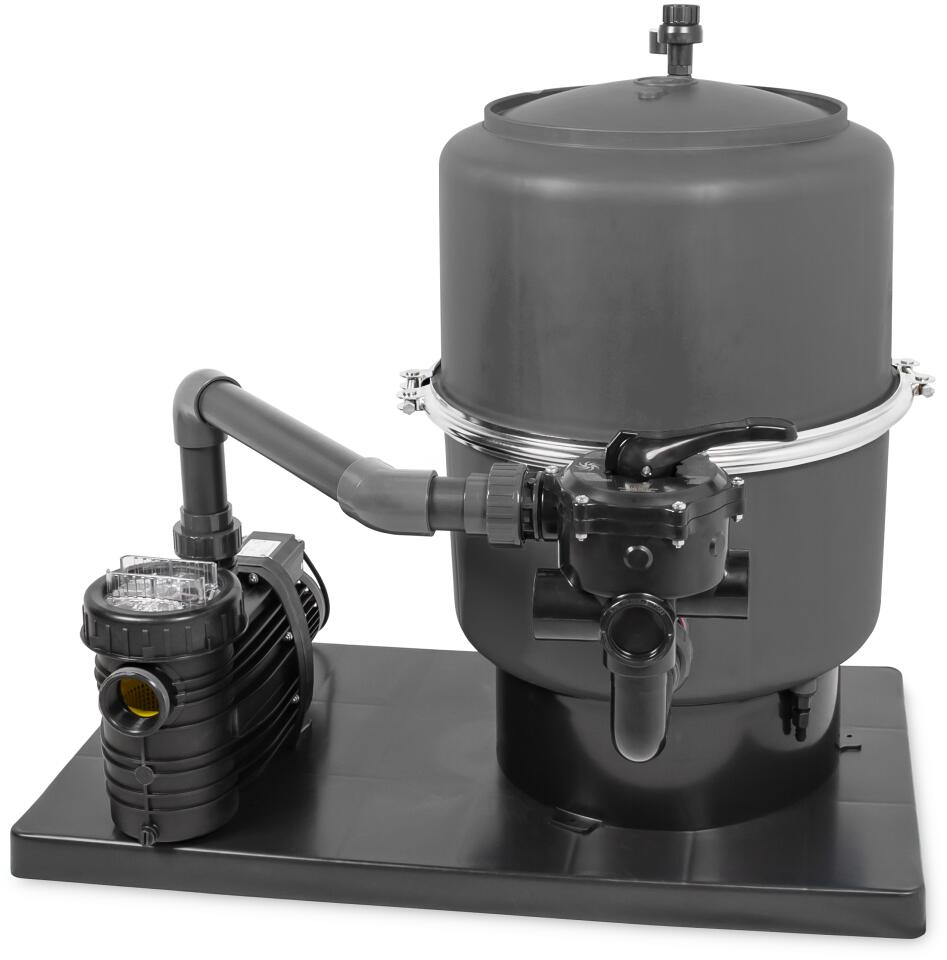 Trend Pool Trend Side Plus Sandfilteranlage mit Speck Badu Top 12 Pumpe, 11m³/h bei 8m, Ø 500mm, 6-Wege-Ventil, 230V, dunkelgrau