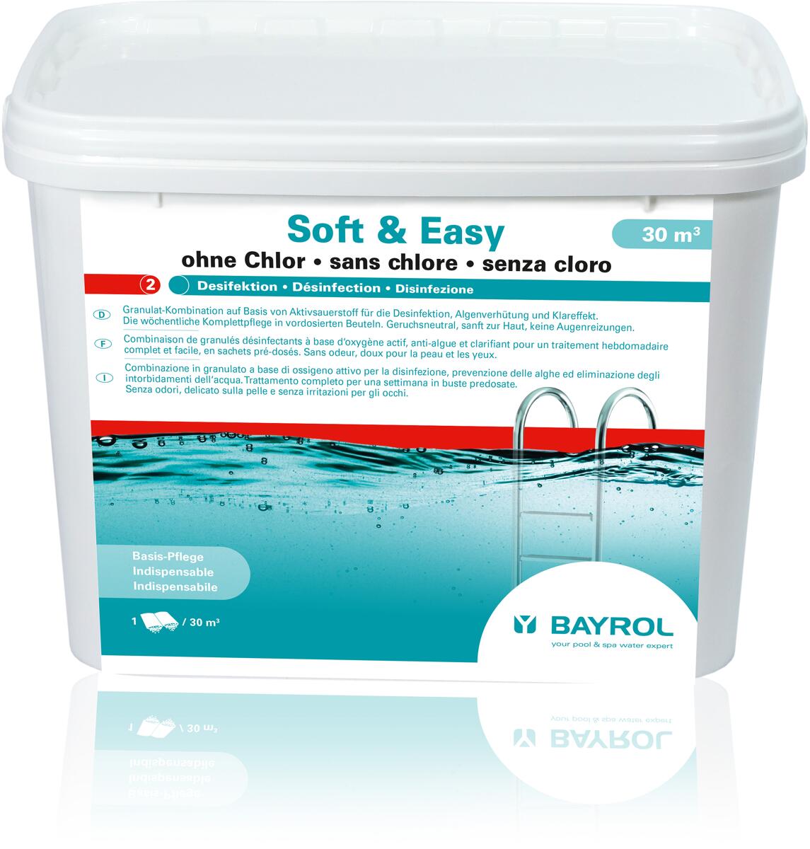 Bayrol Soft & Easy Wasserkomplettpflege, Granulat, ohne Chlor, 30m³, 12 Beutel