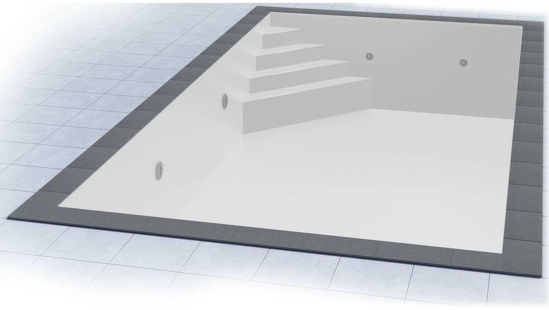 Poolfolie Grandliner Premium für Rechteckbecken mit Ecktreppenausbildung Oblique links, 700x350x150cm, weiß