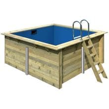 Trend Holz-Pool, rechteckig, Sandfilter, blau
