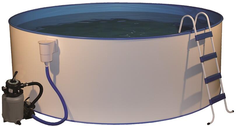 BWT 43261 myPool Trend Stahlwand-Pool, Ø 400x120cm, rund, Sandfilter, Stahlrohrleiter, weiß