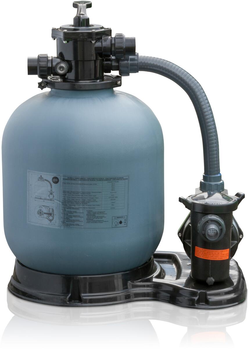 Gre Sandfilteranlage mit Pumpe, 10,6m³/h, Ø 500mm, 6-Wege-Ventil, 230V, grau