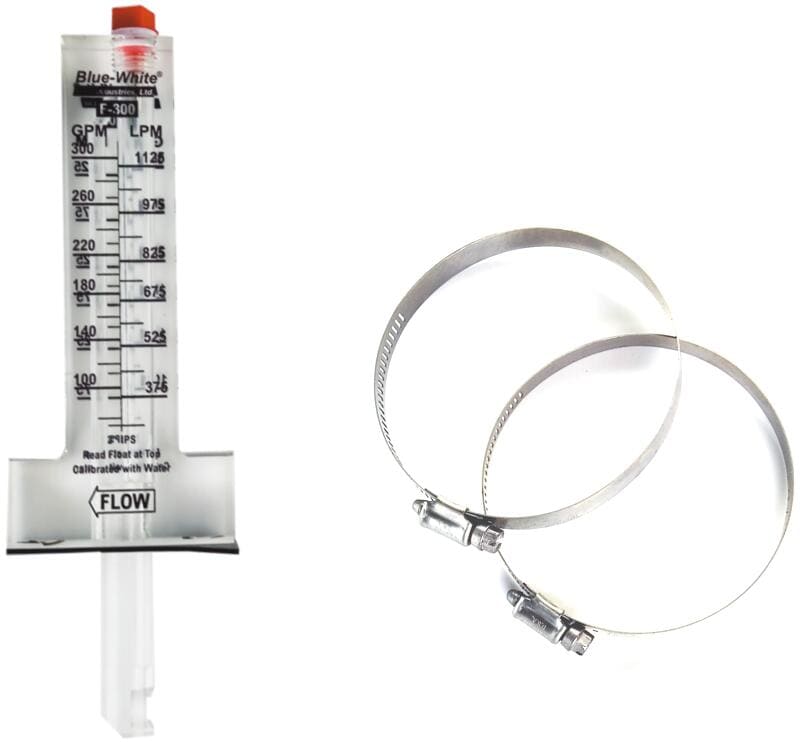 Blue White F-300 Kapillar-Durchflussmesser Ø 90mm mit Flanschen, Acrylglas, Edelstahl