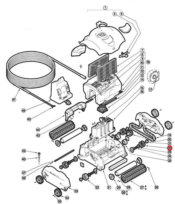 Hayward Rollenbuchsen-Set Poolroboter eVac Pro XL, 2 Stück