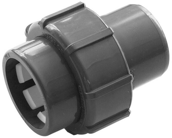 Verbindungsstück Verschraubung, Klemm Ø 63mm - Innengewinde 2", PVC, grau, mit O-Ring