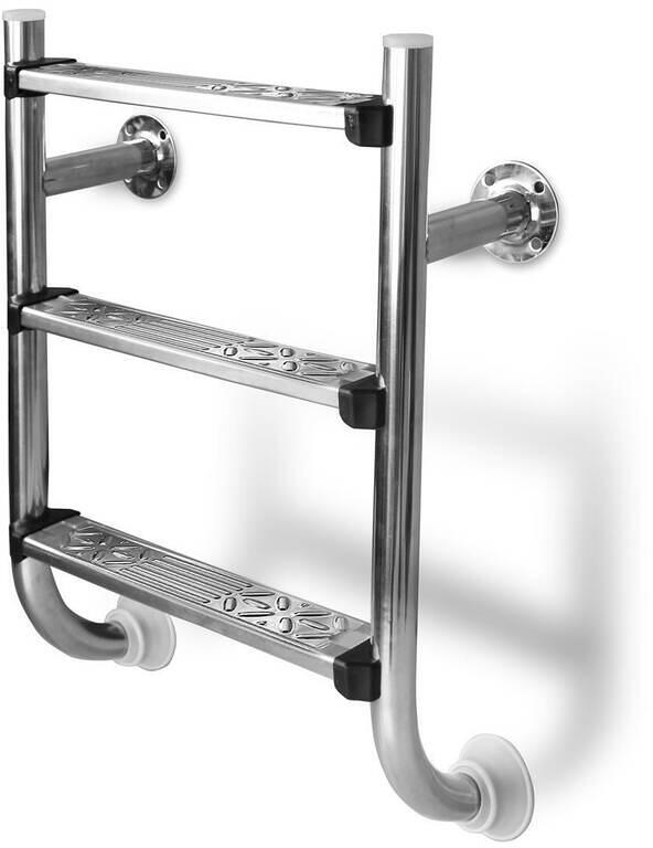 Trendline Exclusiv Einbauleiter Poolleiter, 3-stufig, Beckentiefe 120cm, Edelstahl V2A