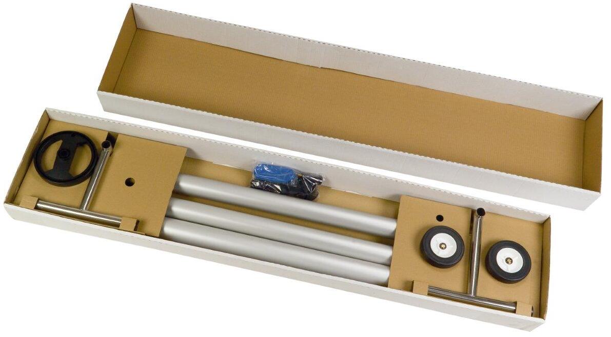 Teleskopische Aufrollvorrichtung zum Selbstaufbau, Aufbausatz, Länge 2,7-4,4m, Aluminium