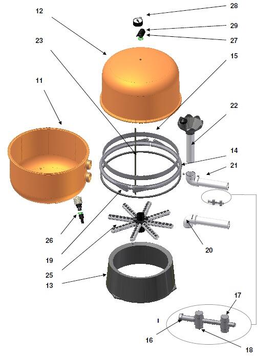 PoolCare 312WT504 Spannring für WT 500 Filter