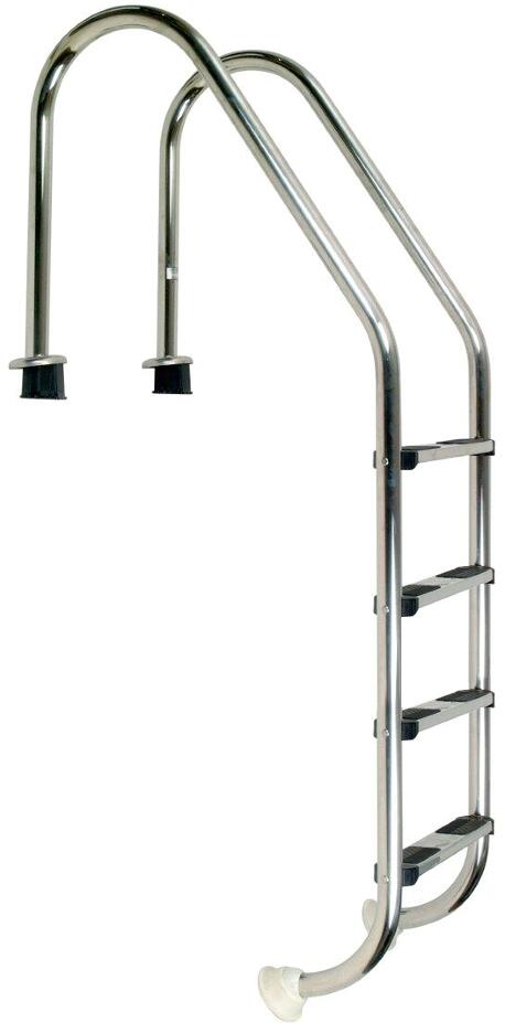 Einbauleiter Poolleiter mit Ankerhülsen, 4-stufig, Edelstahl AISI 304